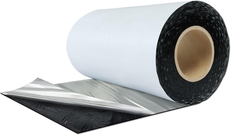 BXI Fluorocarbon Film Asphalt Waterproof Tape, 12 Inches X 32 Feet, Weatherproof Sealing Membrane, Self-Adhesive SBS Modified Bitumen Flashing Sealant Patch, Seam Leak for Roof Window Driveway Repair - Image 1